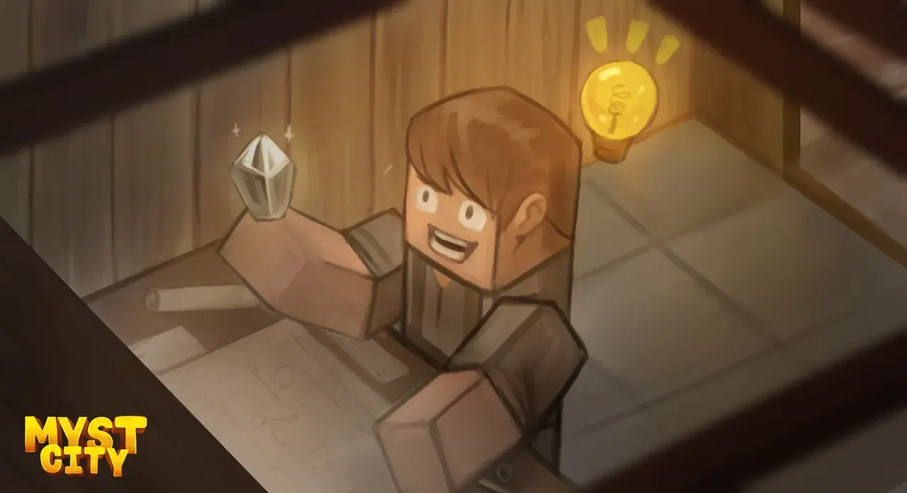 A citizen discovers a glowing myst shard in the tower archives