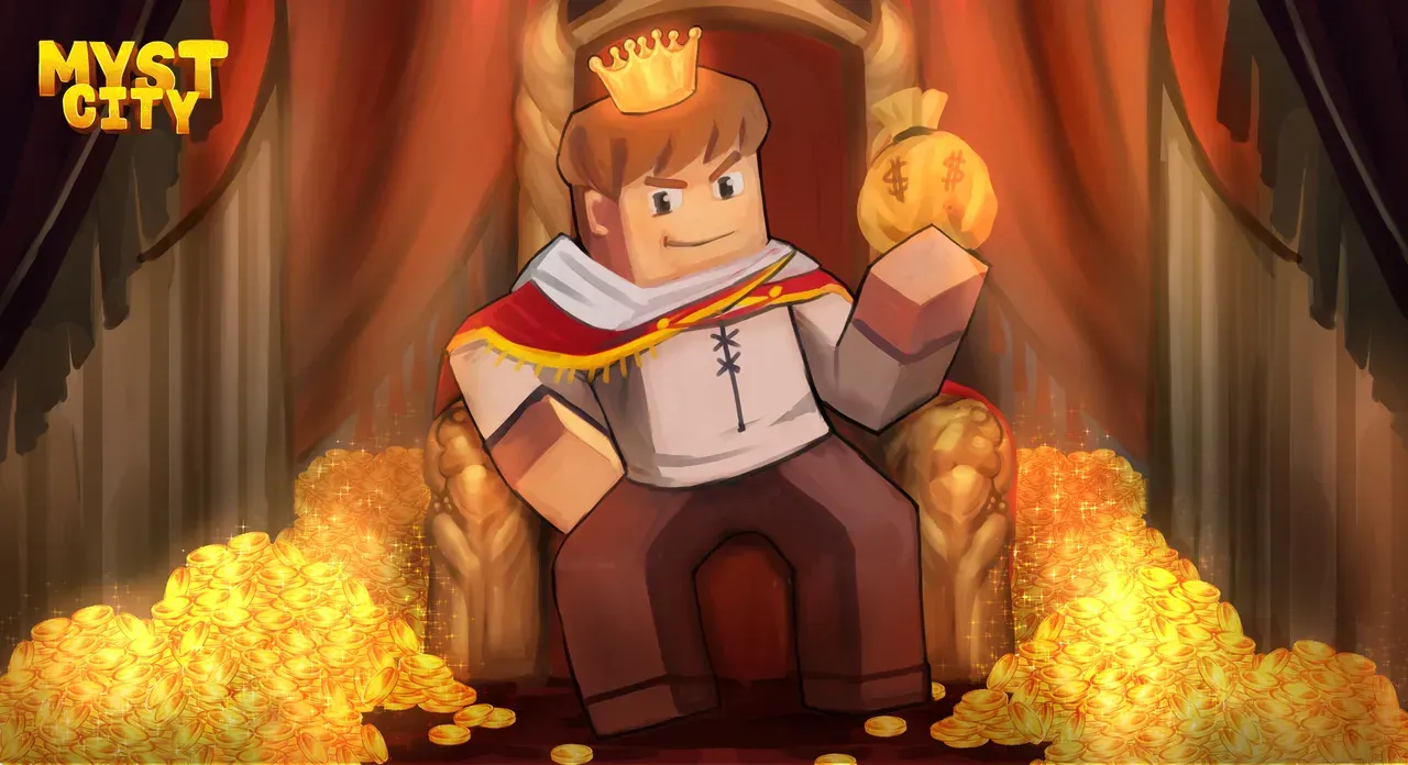 A crowned player on a golden throne